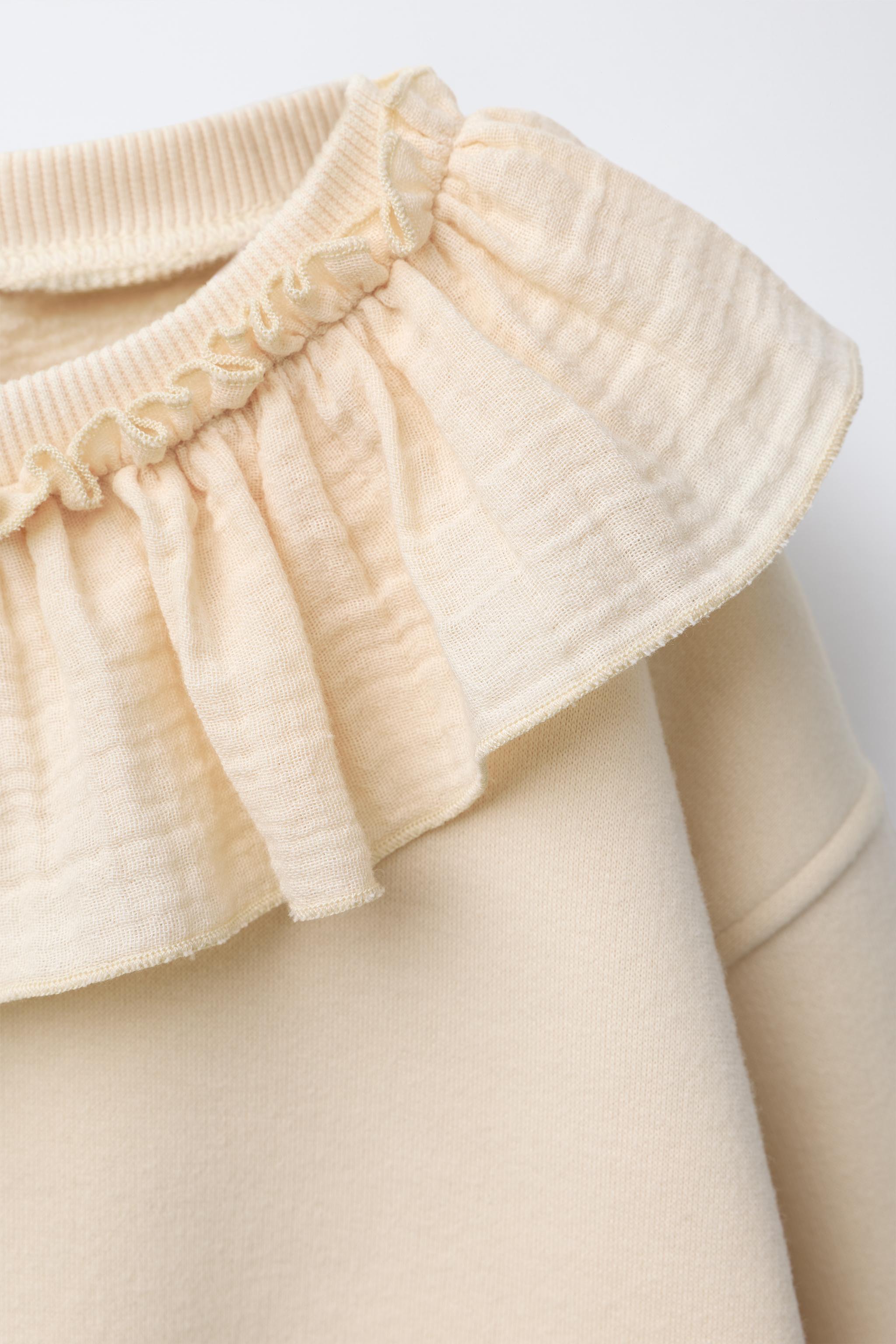 RUSTIC FRILL COLLAR SWEATSHIRT